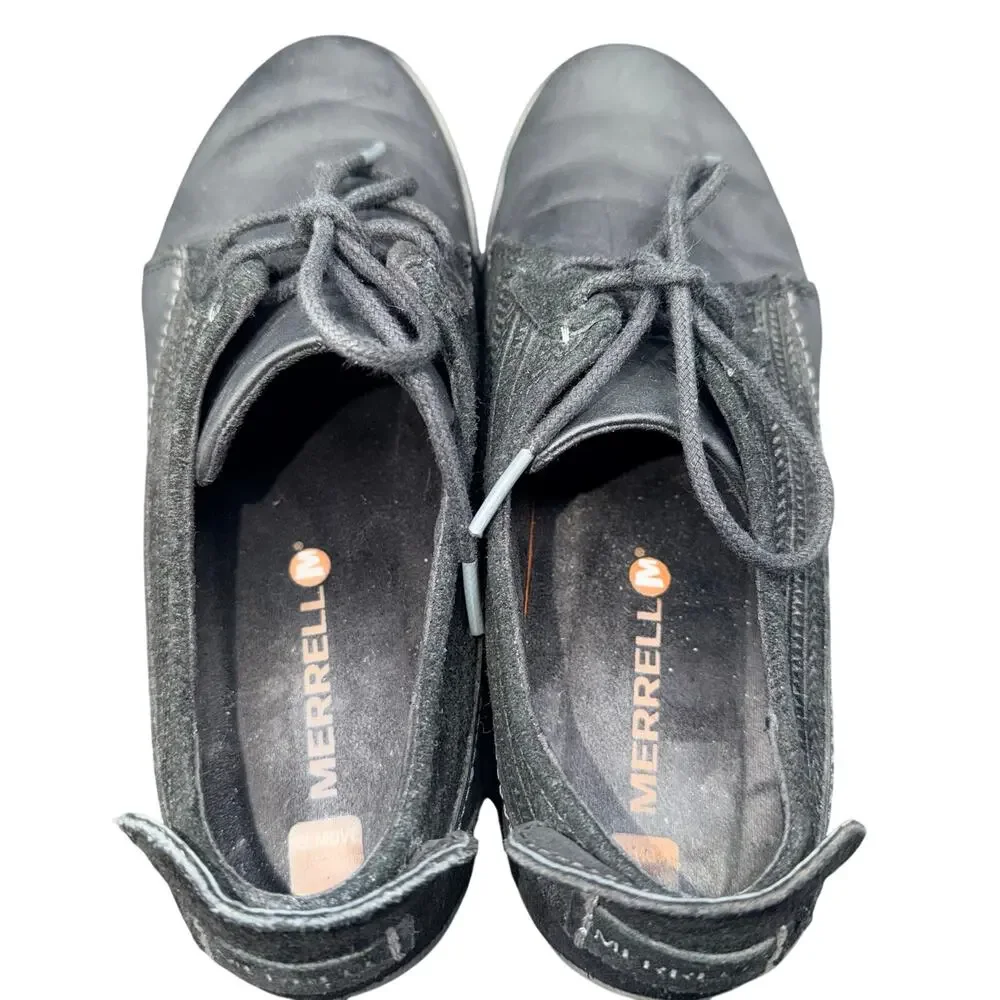 Merrell Black Leather Lace Up Casual Shoes Women’s Size 7.5 Select Grip